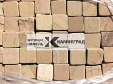 Брусчатка галтованная желтая, состаренная 5-6 см