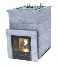 Коммерческая печь для бани и сауны ИзиСтим «Домна 45 К» в камне Талькохлорит