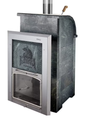 Дровяная печь Инжкомцентр-ВВД Князь-Калита Змеевик, Дверца нержавеющая сталь