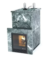 Коммерческая печь для бани и сауны ИзиСтим «Геленджик K» в камне Змеевик