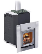 Печь банная Ермак 12-Премиум с панорамным стеклом (чугун 10мм)