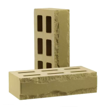 Кирпич облицовочный пустотелый фактурный «Зигзаг» тычковый цвет "Песчаник"