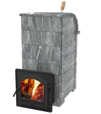 Дровяная печь Инжкомцентр-ВВД Князь-Калита Талькохлорит, Дверца нержавеющая сталь