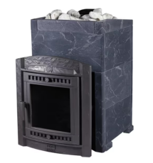 Дровяная печь для бани ПроМеталл "Атмосфера L" в облицовке Талькохлорит