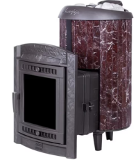 Дровяная печь для бани ПроМеталл "Атмосфера L" ламели Россо-Леванто, наборный