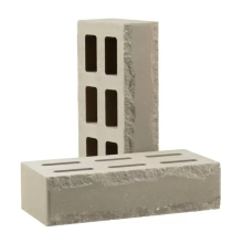 Кирпич облицовочный пустотелый фактурный «Зигзаг» тычковый цвет "Сталь"