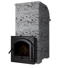 Дровяная печь Инжкомцентр-ВВД Князь-Калита Cерпентенит Премиум, Дверца нержавеющая сталь