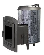 Дровяная печь для бани ПроМеталл "Атмосфера L" ламели Пироксенит, наборный