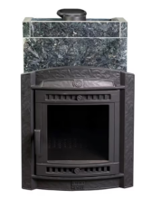 Дровяная печь для бани ПроМеталл "Атмосфера L" в облицовке Пироксенит