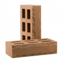 Кирпич облицовочный пустотелый фактурный «Зигзаг» тычковый цвет "Латте"