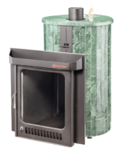 Дровяная печь Feringer Макси в облицовке Верде Гватемала наборный, до 38 куб.м.