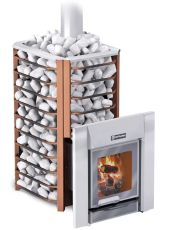 Печь банная Ермак 12-Сетка-Премиум с панорамным стеклом (чугун 10мм)