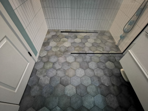 Душевые поддоны из плитки, мозаика