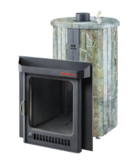 Дровяная печь Feringer Макси в облицовке Жадеит наборный, до 38 куб.м.