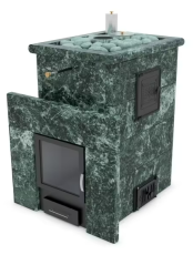 Печь для бани ИзиСтим «Сочи-М2» в кожухе из змеевика с открытым верхом