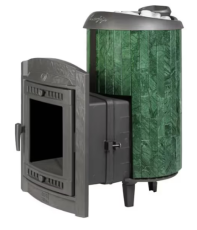 Дровяная печь для бани ПроМеталл "Атмосфера L" ламели Верде-Гватемала, наборный