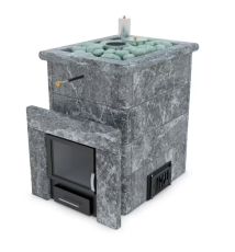 Печь для бани ИзиСтим «Анапа» в кожухе из талькохлорита с открытым верхом