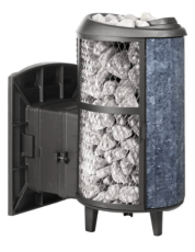 Дровяная печь для бани ПроМеталл "Атмосфера L" комбинированная Сетка-Ламель Талькохлорит