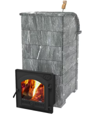 Дровяная печь Инжкомцентр-ВВД Князь-Калита Талькохлорит, Дверца чугунная с панорамным стеклом