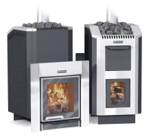 Печь банная Ермак 30-Люкс c панорамным стеклом (чугун 10мм)