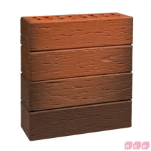 Клинкер фасадный красный флэш "Ноттингем", поверхность береста