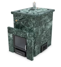 Печь для бани ИзиСтим «Анапа» в кожухе из змеевика с открытым верхом