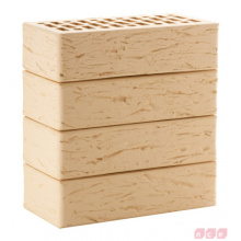 Кирпич лицевой пустотелый бежевый, поверхность рустик 