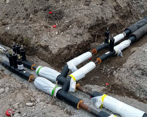 Устройство тепловых магистралей между строениями